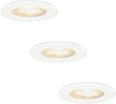 3x HOFTRONIC Nola - LED inbouwspot badkamer en buiten - Wit - Dimbaar - Spotjes verlichting - Badkamerverlichting - IP65 Waterdicht - Rond Ø 53mm - 2700K Extra warm wit (sfeervol) - 5 Watt - 400 Lumen - Plafondspots