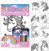 Unicorn tekenset | Knutselen meisjes | Kleurplaten kleurpotloden en stickers | Eenhoorn | Tekenen voor meisjes | Kleurboek meisjes | Speelgoed voor meisjes | Knutselen | Tekenen| S