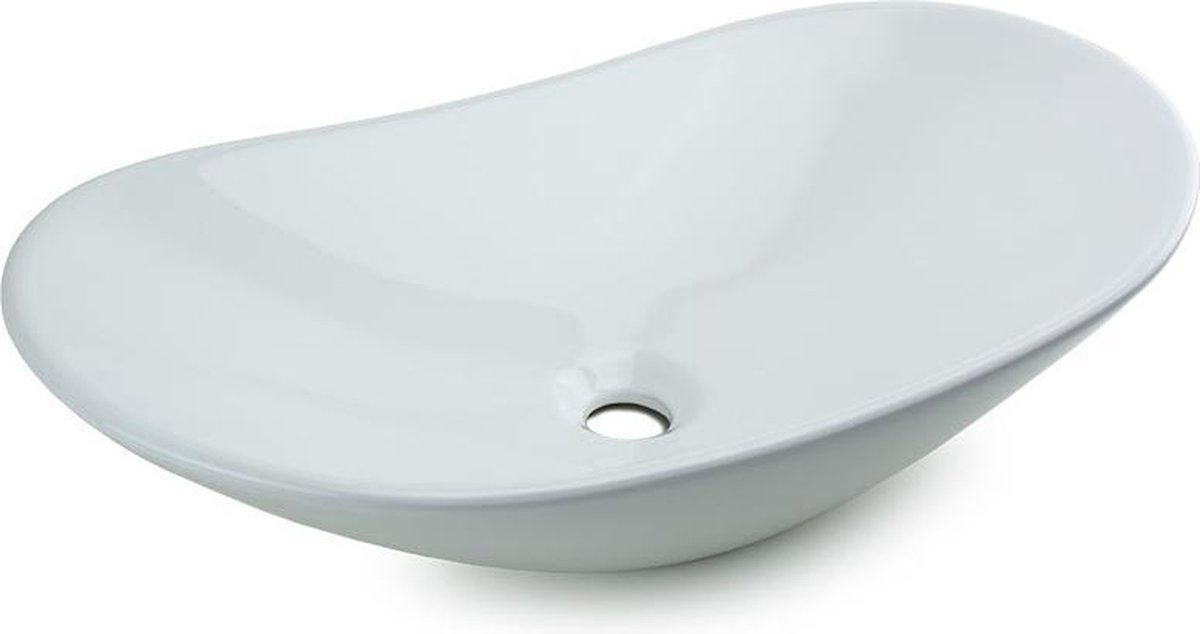 Blue Acosta keramiek opbouw waskom 62×34 cm wit