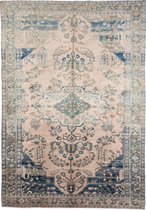 vintage vloerkleed - tapijten woonkamer -Refurbished Heris - 80 jaar oud - 415x289