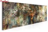 Diamond painting - levensboom abstract - 30x90 - full - vierkant