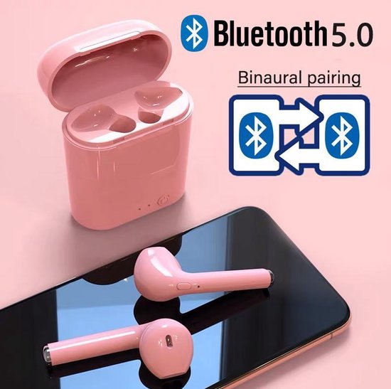 Airpods Draadloze met microfoon hoofdtelefoon Bluetooth 5.0 Koptelefoon Oordopjes oortelefoon Handsfree Koptelefoon Headset Oplaaddoos voor alle telefoons - Merkloos