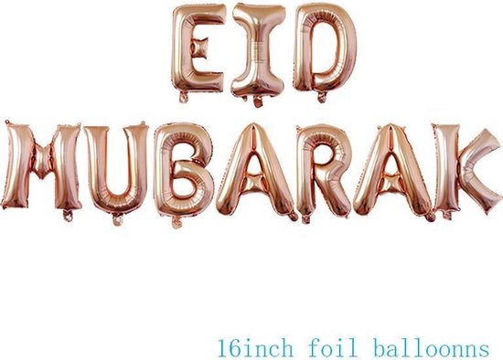Eid Mubarak - Letters ballonnen  Rosé