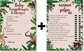 Babyshower spelletjes & Babyshower invulkaarten - 20 stuks A6 formaat - Babyshower cadeau - Babyshower kaarten