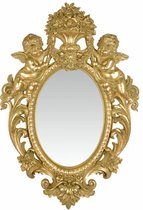 Spiegel - Gouden wandspiegel - Resin Engeltjes - 73,3 cm hoog
