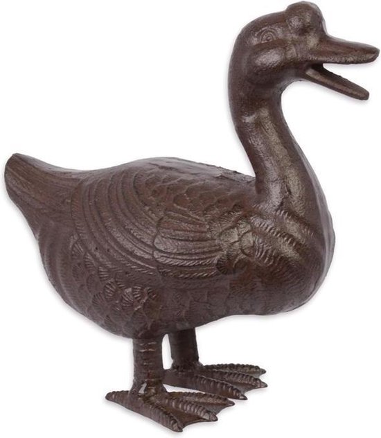 Gietijzeren beeld - Vrolijke Gans - Gedetailleerd sculptuur - 25 cm hoog