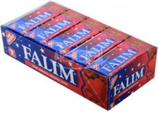Falim Saveur Fraise Chewing Gum 20x5 pièces (100 pièces Falim Strawberry Chewing  Gum