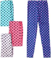 Meisjes legging kinderlegging 3-pack gestipt katoen roze/grijs/groen maat 140/146