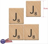 J scrabble letters set van 4 letter stickers