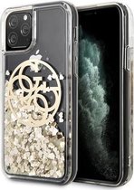 Guess Liquid Glitter Circle Back Case - Geschikt voor Apple iPhone 11 Pro (5.8") - Goud