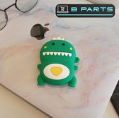 BParts - 3D Groene Dinosaurus - Siliconen Airpod Case - Airpod Beschermhoes - Bescherming