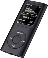 DrPhone X7 Mp3 Mp4 – Music Player – Aux – Usb – LCD Display – 8 GB Micro SD - Audio Muziek Media Speler + Oordoppen - Zwart