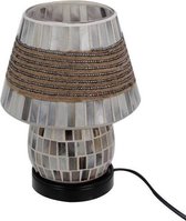 New Dutch - mozaïek glazen lamp met kap - staand - 220 volt - zilver/bruin - 20 cm