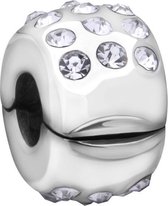 Quiges - 925 - Zilveren - Bedels -Sterling zilver - Beads - Transparante Zirkonia's Kraal Charm - Geschikt – voor - alle bekende merken - Armband Z283