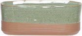Plantenbak - Plantenpot - Bloempot voor Binnen en Buiten  - Groen - 15x8xh8cm ovaal - Aardewerk