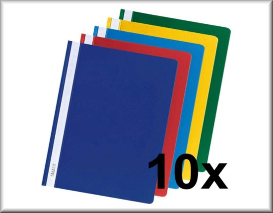 Falken Hechtmap van PP-folie, met snelhechter, DIN A4, gesorteerde kleuren  10 stuks | bol.com