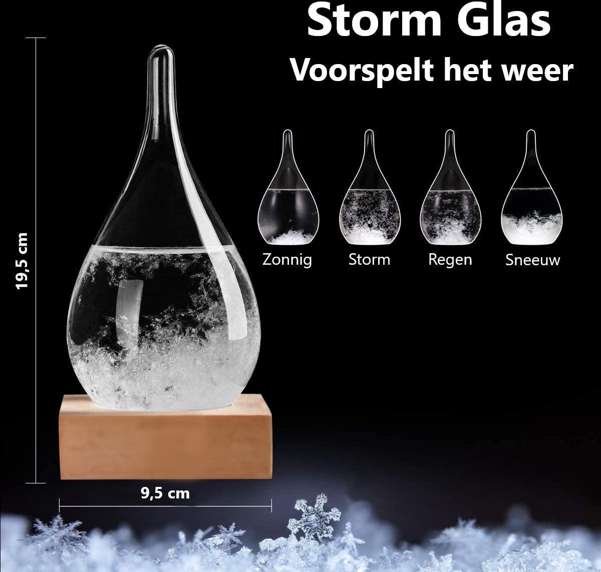 Globe en verre de tempête - Station météo - Baromètre intérieur - Verre de  tonnerre 