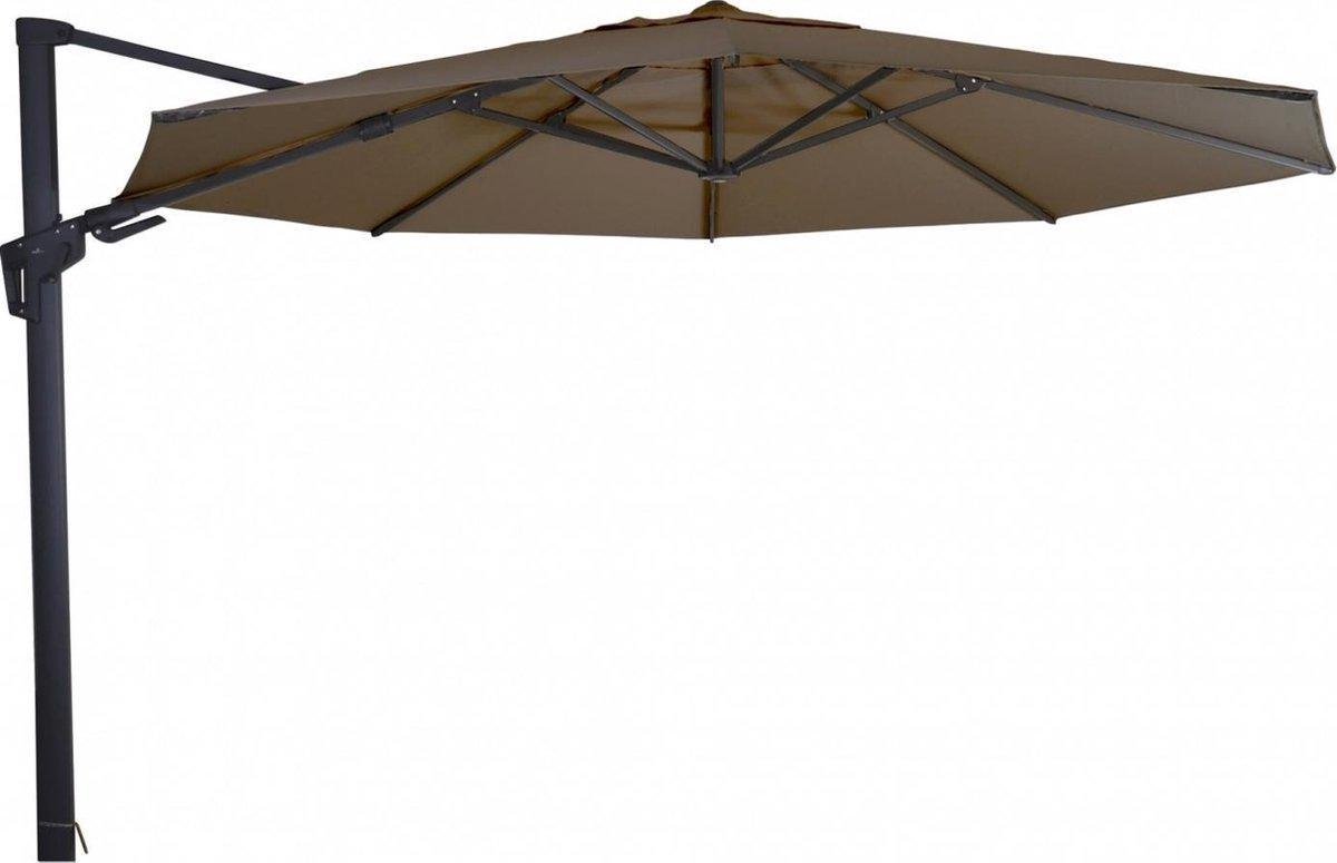 Zweefparasol VirgoFlex Taupe Ø350 cm - inclusief kruisvoet