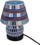 New Dutch - mozaïek glazen lamp met kap - staand - 220 volt - zilver/blauw - 20 cm