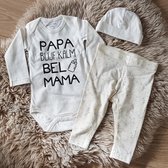 MM Baby pakje cadeau geboorte meisje jongen set met tekst aanstaande zwanger kledingset pasgeboren unisex Bodysuit | Huispakje | Kraamkado | Gift Set babyset kraamcadeau  babygesch