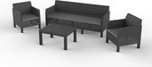 MaxxGarden Matilde Rattan Loungeset - 5 Personen - Wicker antraciet