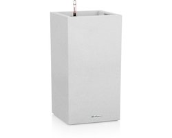 LECHUZA CANTO Stone 30 high - Plantenbak - met uitneembare binnenbak - met bewateringssysteem - ALL-IN-ONE set met LECHUZA-PON - kwarts wit
