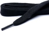 Schoenveters zwart plat 120 cm extra breed 12 mm - 6-8 gaatjes