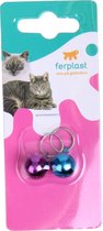 Ferplast Kattenbellen Staal Roze/blauw 2-delig