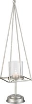 J-Line Theelichthouder Pyramide Ijzer Zilver Small
