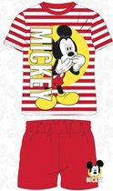 Mickey Mouse shortama - maat 128 - rood - Mickey pyjama