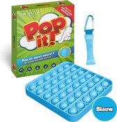 Ecomtrends vierkante Pop it - Blauw - Fidget toy gezien op TikTok – Met Mesh and Marble en handleiding in het pakket