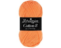 Scheepjes Cotton 8- Zacht Oranje (639) - 5 bollen van 50gram - katoen - haakgaren - breigaren