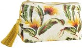 Goround Interior - FIFI Fluwelen Toilettasje - Etui - Make-Up Tasje - Clutch Bag - Ecru - 25x17cm