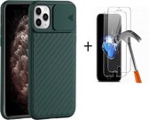 GSMNed – iPhone 11 pro Groen  – hoogwaardig siliconen Case Groen  – iPhone 11 pro Groen  – hoesje voor iPhone Groen  – shockproof – camera bescherming – met screenprotector iPhone