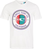 O'Neill T-Shirt Men Club Circle White S - White 100% Organisch Katoen Crew