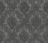 Grafisch behang Profhome 336078-GU vliesbehang glad met ornamenten mat grijs zwart 5,33 m2