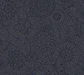 Etnisch behang Profhome 358162-GU vliesbehang glad met natuur patroon mat zwart meloengeel 5,33 m2