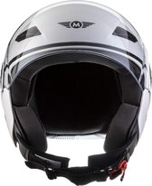 MOTO U53 Jethelm scooterhelm, motorhelm, Mat Wit. XS, hoofdomtrek 53-54cm