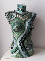 Kunstbeeld - mozaïek - torso vrouw - handgemaakt - decoratie beeld - borstbeeld