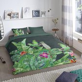 Good Morning Dekbedovertrek "papegaaien in de jungle" - Groen - (240x200/220 cm) - Katoen