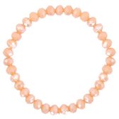 Facet Armband - Peach Orange - Pearl Shine - 6mm
