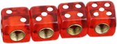 TT-products ventieldoppen Dice Clear Red dobbelstenen 4 stuks rood