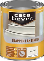 CetaBever Binnen Trappen Lak - Zijdeglans - Krasvast - RAL 9010 - 750 ml