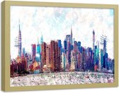 Foto in frame , Abstract New York ,100x70cm , Multikleur , wanddecoratie