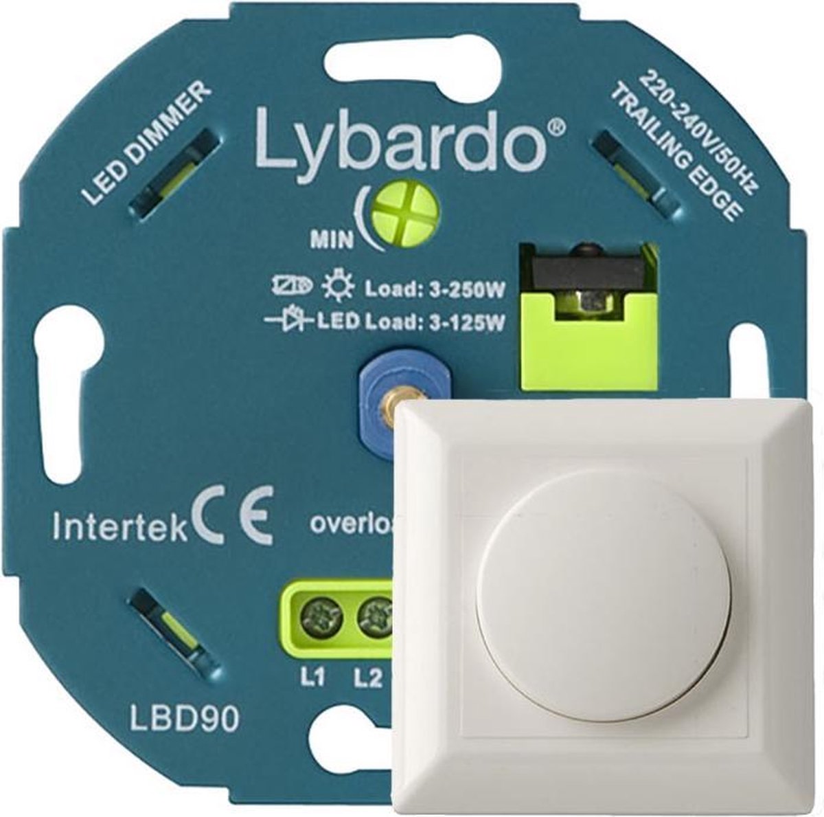 LED dimmer - Met afdekplaat - 3-125W - Universeel - Inbouw