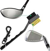 Firsttee - Schoonmaakborstel golfclub - MET Ophanghaakje - Staal Borstel - Schoonmaak - Cleaner - Golf accessoires - Cadeau - Golfballen - Mat - Net - Sport - Training - Golfset -