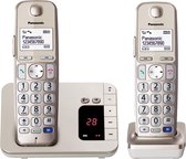 PANASONIC KX-TGE222GN Duo DECT - in fraaie CHAMGPAGNE-kleur - beantwoorder - 2 handsets