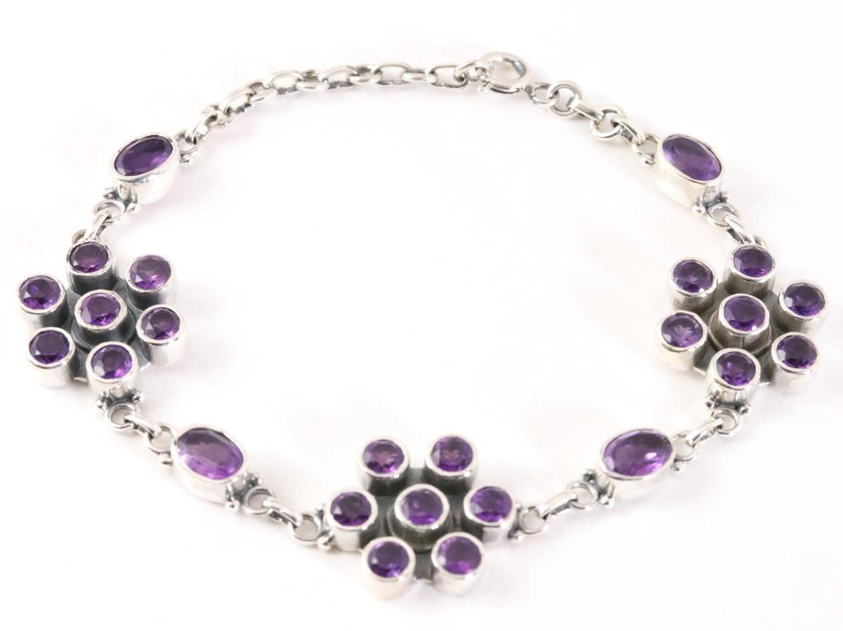 Zilveren armband met amethist