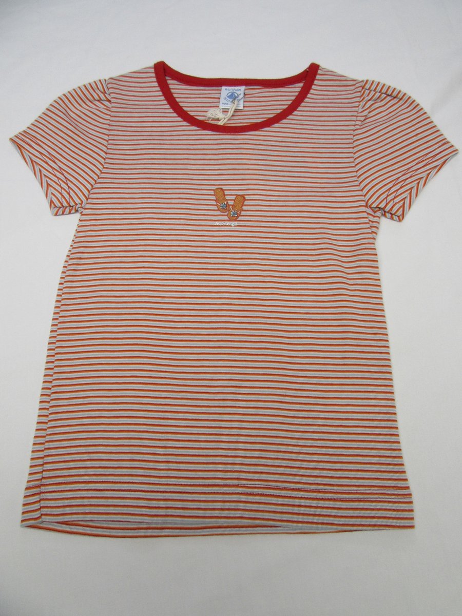 petit bateau , meisje, t-shirt korte mouw , streepje ,rood, 6 jaar 114 - Petit Bateau
