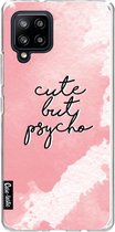 Casetastic Samsung Galaxy A42 (2020) 5G Hoesje - Softcover Hoesje met Design - Cute But Psycho Pink Print